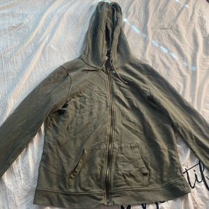 Green zip up jacket